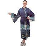 Alien Astronaut Scene Maxi Velvet Kimono