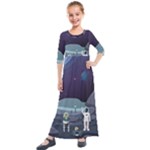 Alien Astronaut Scene Kids  Quarter Sleeve Maxi Dress
