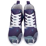 Alien Astronaut Scene Women s Lightweight High Top Sneakers