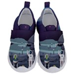 Alien Astronaut Scene Kids  Velcro No Lace Shoes