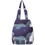Alien Astronaut Scene Center Zip Backpack