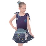 Alien Astronaut Scene Kids  Tie Up Tunic Dress