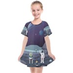 Alien Astronaut Scene Kids  Smock Dress