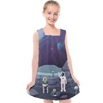 Alien Astronaut Scene Kids  Cross Back Dress