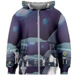 Alien Astronaut Scene Kids  Zipper Hoodie Without Drawstring