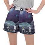 Alien Astronaut Scene Women s Ripstop Shorts