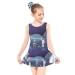 Alien Astronaut Scene Kids  Skater Dress Swimsuit