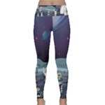 Alien Astronaut Scene Lightweight Velour Classic Yoga Leggings