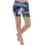 Alien Astronaut Scene Lightweight Velour Yoga Shorts