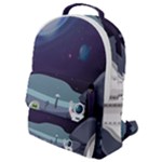 Alien Astronaut Scene Flap Pocket Backpack (Small)