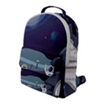 Alien Astronaut Scene Flap Pocket Backpack (Large)