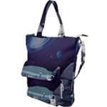 Alien Astronaut Scene Shoulder Tote Bag