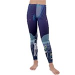 Alien Astronaut Scene Kids  Lightweight Velour Leggings