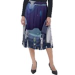 Alien Astronaut Scene Classic Velour Midi Skirt 