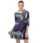 Alien Astronaut Scene Mini Skater Shirt Dress