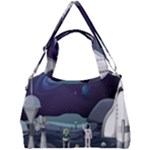 Alien Astronaut Scene Double Compartment Shoulder Bag