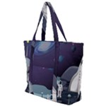 Alien Astronaut Scene Zip Up Canvas Bag