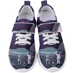 Alien Astronaut Scene Women s Velcro Strap Shoes