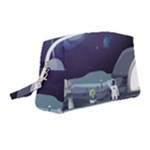 Alien Astronaut Scene Wristlet Pouch Bag (Medium)
