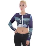 Alien Astronaut Scene Long Sleeve Cropped Velvet Jacket
