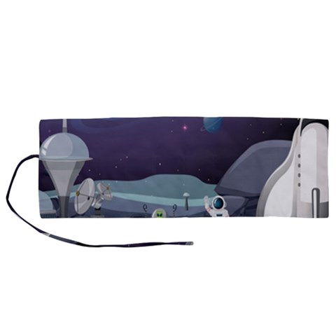 Alien Astronaut Scene Roll Up Canvas Pencil Holder (M) from ArtsNow.com