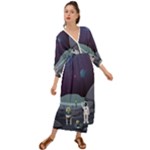 Alien Astronaut Scene Grecian Style  Maxi Dress
