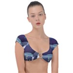 Alien Astronaut Scene Cap Sleeve Ring Bikini Top