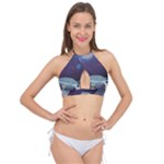 Alien Astronaut Scene Cross Front Halter Bikini Top