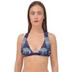 Alien Astronaut Scene Double Strap Halter Bikini Top