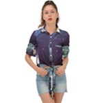 Alien Astronaut Scene Tie Front Shirt 
