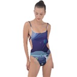 Alien Astronaut Scene Tie Strap One Piece Swimsuit