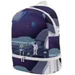 Alien Astronaut Scene Zip Bottom Backpack