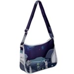 Alien Astronaut Scene Zip Up Shoulder Bag