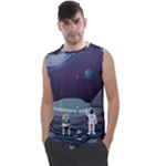 Alien Astronaut Scene Men s Regular Tank Top