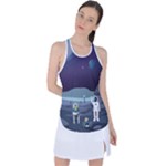Alien Astronaut Scene Racer Back Mesh Tank Top