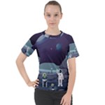 Alien Astronaut Scene Women s Sport Raglan T-Shirt