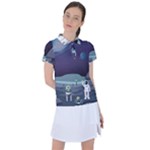 Alien Astronaut Scene Women s Polo T-Shirt
