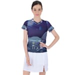 Alien Astronaut Scene Women s Sports Top