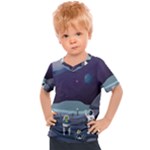 Alien Astronaut Scene Kids  Sports T-Shirt