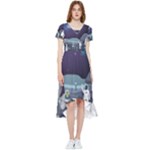 Alien Astronaut Scene High Low Boho Dress