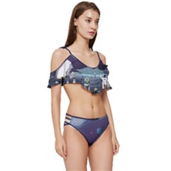 Ruffle Edge Tie Up Bikini Set	 