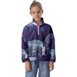 Alien Astronaut Scene Kids  Half Zip Hoodie