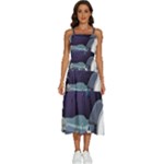 Alien Astronaut Scene Sleeveless Shoulder Straps Boho Dress