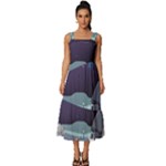 Alien Astronaut Scene Square Neckline Tiered Midi Dress
