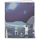 Alien Astronaut Scene 8  x 10  Softcover Notebook