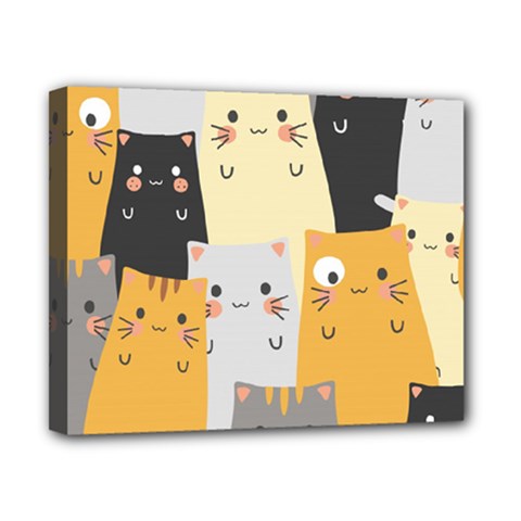 Seamless Pattern Cute Cat Cartoons Canvas 10  x 8  (Stretched) from ArtsNow.com