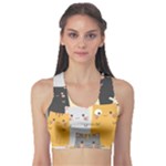 Seamless Pattern Cute Cat Cartoons Fitness Sports Bra
