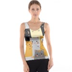 Seamless Pattern Cute Cat Cartoons Women s Basic Tank Top