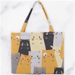 Seamless Pattern Cute Cat Cartoons Mini Tote Bag