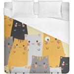 Seamless Pattern Cute Cat Cartoons Duvet Cover (King Size)